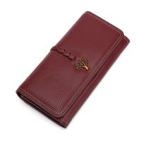 Wholesale Wallets Tree Design Handmade Knitting Women Long Wallet Natural Soft Leather Ladies Daily Coin Purse Togo Card Holder