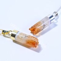 Wholesale Irregular Precious Citrine Cylinder Pendant Yellow Crystal Cluster Geode Druzy Necklace for Men Women Amulet Reiki Stone Charm Gold Silver Plated Metal Healing