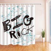 Wholesale Shower Curtains Creative Graphics Write Big Stock Bath Curtain Polyester Fabric Waterproof Hooks Included Black