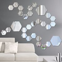 Wholesale 50pcs set D Mirror Wall Sticker Hexagon Vinyl Removable Wall Sticker Decal Home Decor Art DIY V2