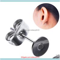 Wholesale Jewelry Set Stainless Steel Butterfly Earrings Stopper Backs Aessory Stud Base Pins With Earring Plug Supplies Diy Drop Delivery
