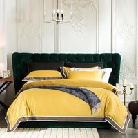 Wholesale Bedding Sets Yellow Pink Gray White Purple Egyptian Cotton Queen King Size Duvet Cover Bed Linen Fitted Sheet Set Pillowcases
