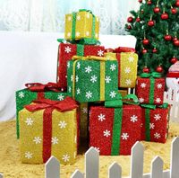 Wholesale Christmas Gift Wrap Box Store Super Scene Decoration Snowflake Candy Wrapping Chocolate Packaging New Year Children S Gifts Bag LLD1140