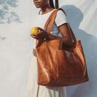 Wholesale Vintage Large Capacity Tote Women Shoulder Bags Design Handbags Luxury Oil Wax Leather Messenger Bag Lady Casual Big Purses