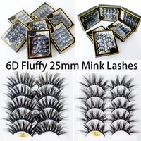 Wholesale 25mm Long Dramatic Eye lash Pairs D Mink False Eyelashes Care Extension HandMade Fake Eyelash Makeup Lashes