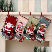 Wholesale Mens Socks Underwear Apparel Year Christmas Stocking Sack Xmas Gift Candy Bag Noel Decorations For Home Natal Navidad Sock Tree Decor Drop D