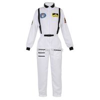 Wholesale astronaut costume adult women men flight space suit jumpsuit halloween cosplay one piece overalls blue white orange