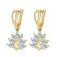 Wholesale Womens Stud Earrings Crystal Fashion jewelry K female zircon Little Swan Gold silver plated