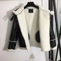 Wholesale Leather And Faux Lamb Fur Collar Stitching High Quality Coat Down Jacket Plus Velvet To Keep Warm