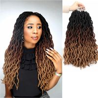 Wholesale Synthetic Gypsy Locs Crochet Braiding Ombre Curly inch Strands Goddess Faux Locs Crochet Braids Extensions Soft Dreads DreadLocks Hair