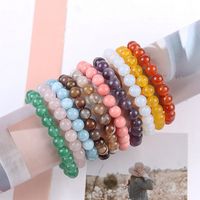 Wholesale Natural Gemstone MM Agate Stone Bangles Healing stone Beads Bracelets for Jewelry Making