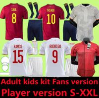 Wholesale Adult kids kit Thai Player version Spain home Away Soccer Jersey ASENSIO MORATA ISCO INIESTA PACO ALCACER Football shirts