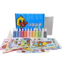 Wholesale 40JC Children Baby Kids DIY Sand Painting Toy Drawing Board Set Handmade Picture Paper Craft Art
