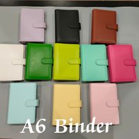 Wholesale A6 Empty Notebook Binder notepad cm Loose Leaf Notebooks SEA Colors without Paper PU Faux Leather Cover File Folder Spiral Planners Scrapbook