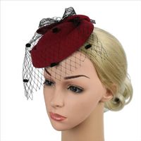 Wholesale Hair Clips Barrettes PC Women Retro Fascinator Clip Feathers Top Veil Hat Wedding Royal Ascot Race Accessories Pins For