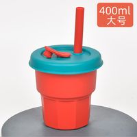 Wholesale Kids Silicone Cup Lid Tumblers collapsible Straw Toddlers Food Grade Sippy Cups Infant Baby Drinking Training Feeding mugs OZ ml Drop Proof Coffee Travel Mug