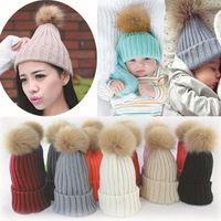 Wholesale Hair Accessories Winter Autumn Warm Hat Family Matchings Cute Mother Child Baby Knit Crochet Beanie