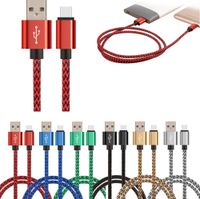 Wholesale USB C Type Micro V8 Fast Charging Cables A Nylon Braided m m m ft ft ft Long Charger Cord For Samsung Huawei Mobile Phones Cell Phone Xiaomi LG Android