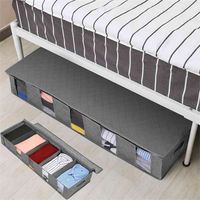 Wholesale NonWoven Under Bed Storage Bag Quilt Blanket Clothes Bin Box Divider Folding Closet Organizer Clothing Container Large