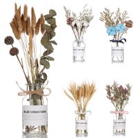 Wholesale 1Bunch Natural Dried Bouquets Plant Stems Material Real Flower Decorative With Bottle Vase Home Decoration Photo Props DIY Craft