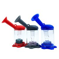 Wholesale 4 quot Assemble hookahs Silicone Bong Shower parts Head percolator Easy clean Dab Rigs mini pipe