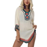 Wholesale Women s Swimwear Beach Dress Crochet Cover Up Swimsuit Tunic Summer Lace Hooked Stitching Knitted Perspective Acetate Patchwork