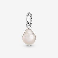 Wholesale Genuine sterling silver Freshwater Cultured Baroque Pearl Pendant Fashion Wedding Jewelry making for women gifts