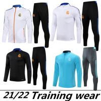 Wholesale 21 Real Madrid men tracksuit soccer training suit survetement HAZARD ALABA BENZEMA MBAPPE camiseta de futbol Chandal football Jogging Sportswear sets