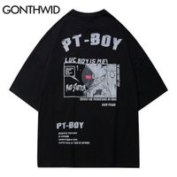 Wholesale GONTHWID Tees Shirts Hip Hop Harajuku Men Astronaut Print Front Pocket Short Sleeve Cotton T Shirts Casual Streetwear Loose Tops C0315