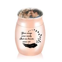 Wholesale 30 mm Small cremation urn pendant personalized ashes jar for photos to commemorate family pets Your wings were ready but my heart was not