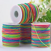 Wholesale 85 m Rainbow Colourful Elastic Cord mm Thread Stretch String Craft for Beading Braiding DIY Jewelry Handmade