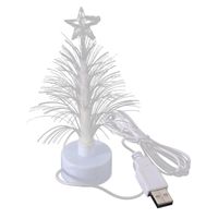 Wholesale Christmas Decorations Mini LED Tree Night Light Color Changing Fiber Optical USB Connection Lamp Festival Decor For Bedroom Shopping