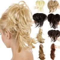 Wholesale Synthetic Wigs Messy Bun Clip On With Claw Attachment Adjustable Style Ponytail Hair Hairpiece Jaw