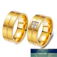 Wholesale HNSP MM Stainless Steel Couple Gold Finger Ring For Women Men Wedding Engagement Jewelry Gift Factory price expert design Quality Latest Style Original Status