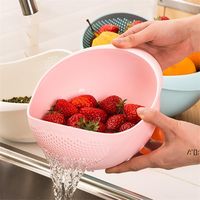Wholesale Rice Sieve Plastic Colander Sieve Rices Washing Filter Strainer Basket Kitchen Tools Food Beans Sieves Fruit Bowl Drainer Cleaning DWA11821