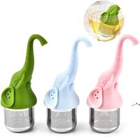 Wholesale Tea Tools Stainless Steel Elephant Tea Infuser Silicone Strainer for Teas and Herbal Kitchen Gadges HHF12498