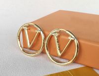 Wholesale BIG SIZE inch Fashion gold hoop earrings for lady women Party wedding lovers gift engagement jewelry With BOX