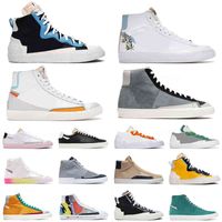 Wholesale Jogging blazer mid vintage running shoes high low top glow in the dark have a good game Kumquat suede leather women mens trainers sports sneakers