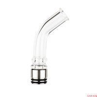 Wholesale 2Styles Pyrex Glass Vape Long Clear Stainless Steel SS Drip Tip Wide Bore Mouthpiece For for Thread Tank DHL