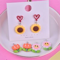 Wholesale 10pcs pack flower plant sunflower resin charms keychain necklace pendant jewlery findings phone case diy