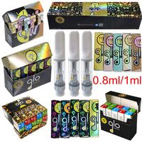 Wholesale Glo Atomizers Extracts Vape Carts ml m Ceramic Empty Oil Pen Cartrdges Packaging With Seal Sticker Thick Thread Wax Vaporizers
