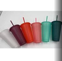 Wholesale 17oz glitter color cup twinkling Plastic Drinking Tumblers with lid and straw Candy colors Reusable cold drinks cup kids tumbler S2