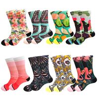 Wholesale Men s Socks Colorful Women Print And Dying Spring Autumn Tube Flowers Fruit Letters Look Dood High Quality