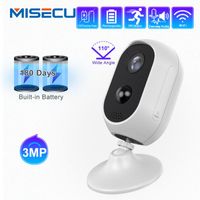 Wholesale MISECU H Battery Powered WiFi IP Camera HD MP P Wireless Camera Rechargeable Way Audio Home Security PIR Motion Alarm