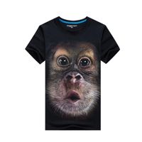 Wholesale Men s T Shirts Plus Size XL Funny D Printed Mens T Shirt Summer Male Animal Monkey Sleeve Cotton Top Tees Clothing Clearance