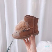 Wholesale Design Children Winter Snow Booties Fashion Australia Classic Short Cartoon Boots Top Quality Real Leather Fur with Rubber Outsole