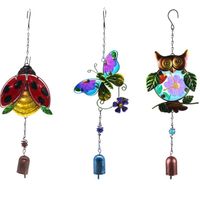 Wholesale Wind Chime Ladybug Butterfly Owl Wind Bell Garden Decoration Home Patio Porch Yard Lawn Balcony Decor Holiday Gift