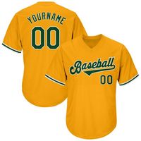 Wholesale 95 Custom Gold Green White Authentic Throwback Rib Knit Baseball Jersey Shirt