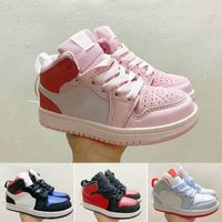 Wholesale 2021 Classic TOP Three Basketball Boots Mid skateboarding Children Boy Girl Kid youth sports shoes skate sneaker size EUR28