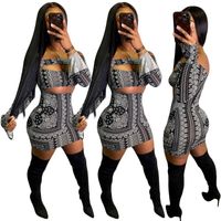 Wholesale Plus Size Clothing Aesthetic Bandana Off Shoulder Dresses Long Sleeve Mini Dress Sexy Hollow Out Birthday Outfits For Women